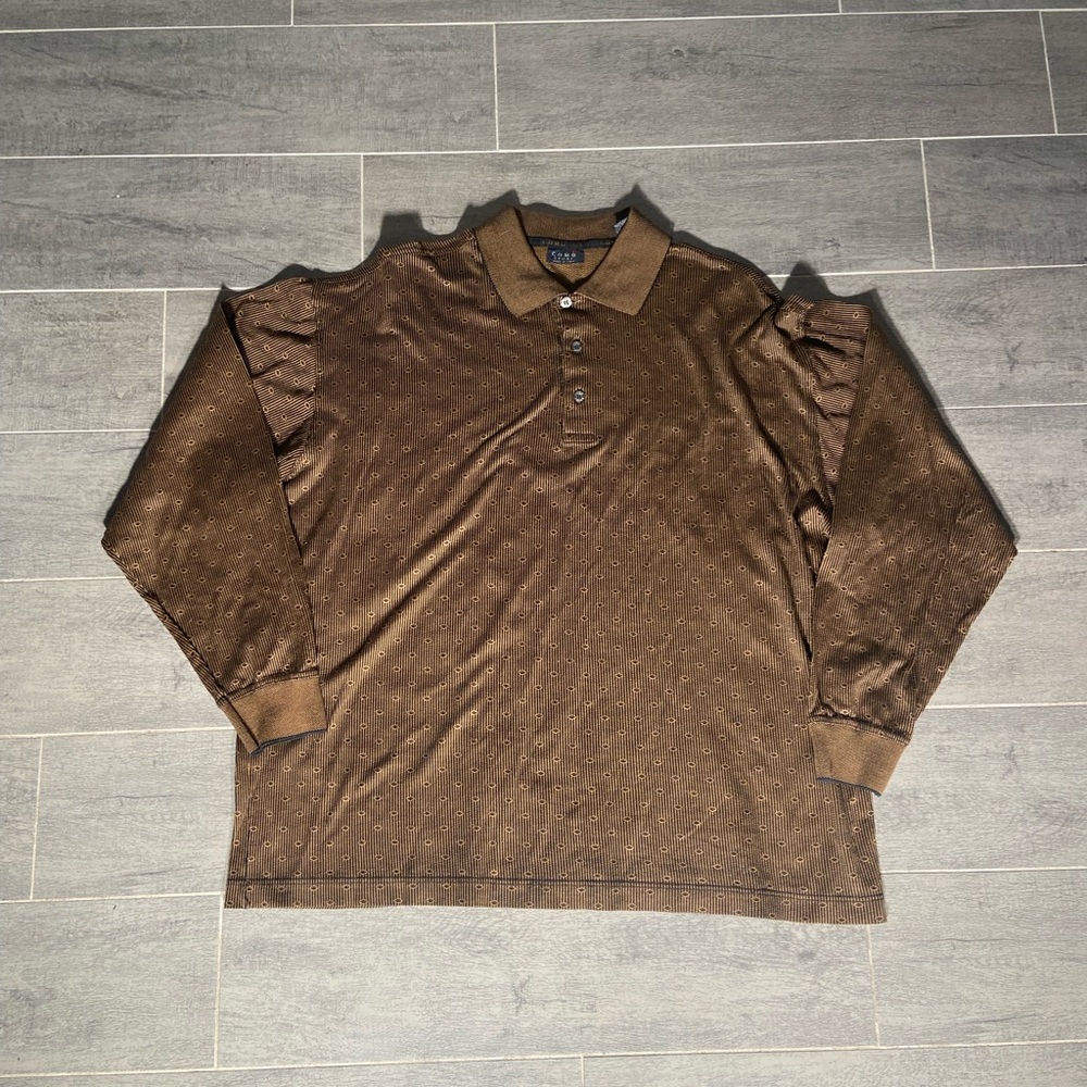 . Como Sport Brown long sleeve button up.